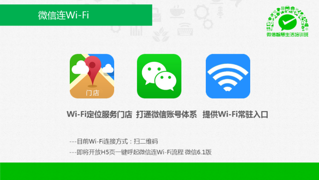 微信开放连WiFi入口:扫码立即上网