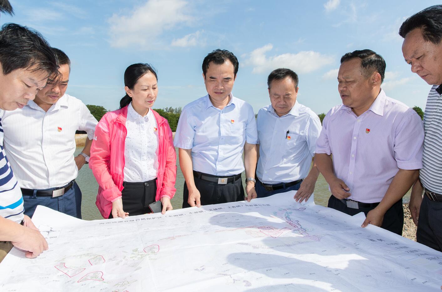 王曉橋帶隊到清瀾紅樹林省級自然保護區調研退塘還林還濕工作