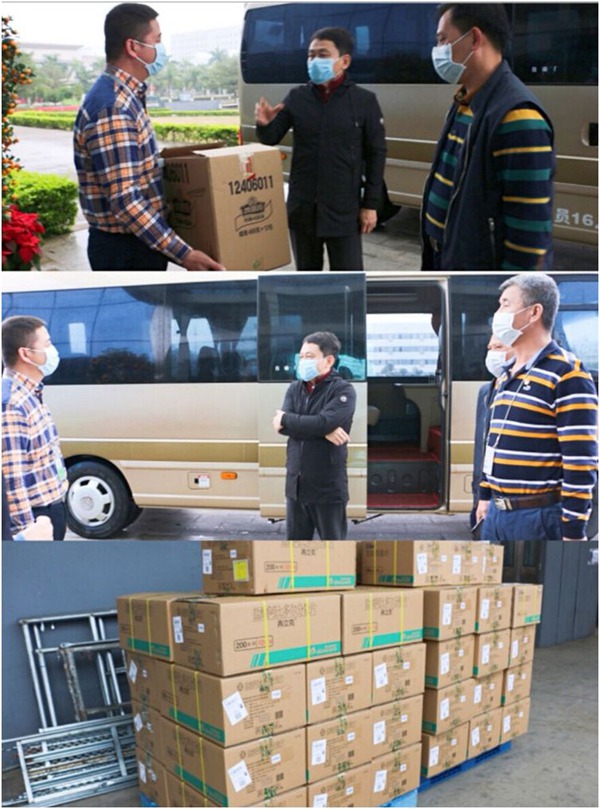 2月5日下午，林一民主任帶隊前往先聲藥業調研防疫藥品生產情況，並支持了先聲藥業1000個口罩用於一線員工生產防護。調研期間了解到先聲將准備一批鹽酸阿比多爾分散片支援武漢防控一線。