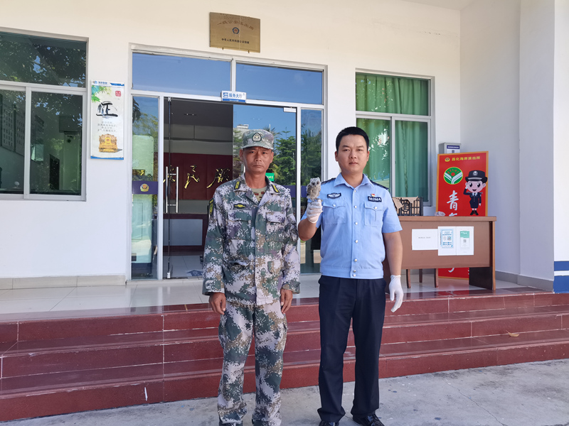 海岸警察将小猫头鹰移交给林业部门工作人员。文豪摄