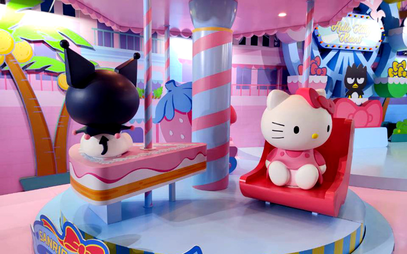 “三亞Hello Kitty度假區”展館。人民網 劉瀚濤攝