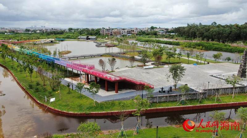 建设完工的儋州藤根河湿地公园 符武平摄