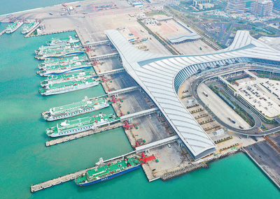海口新海滚装码头客运综合枢纽站项目试运营