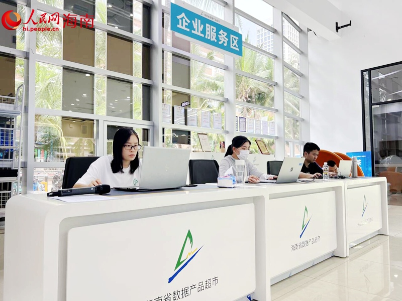 海南省數據產品超市裡的“企業服務區”。人民網記者 李學山攝