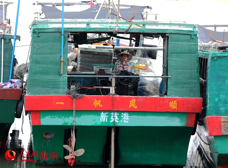 渔民正在整理渔网。人民网记者 符武平摄