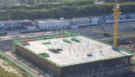 三亞首座全地埋式污水處理廠九號區域主體澆筑完成