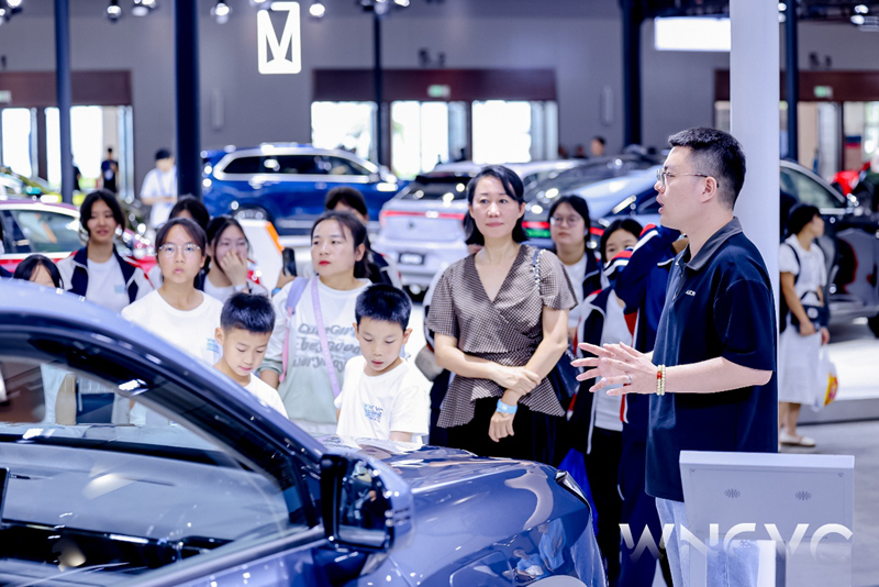 2025世界新能源汽车大会期间,与会嘉宾参观新能源汽车技术展。主办方供图