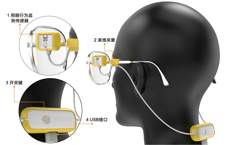 近視危險因素監測儀構成示意圖。受訪人供圖