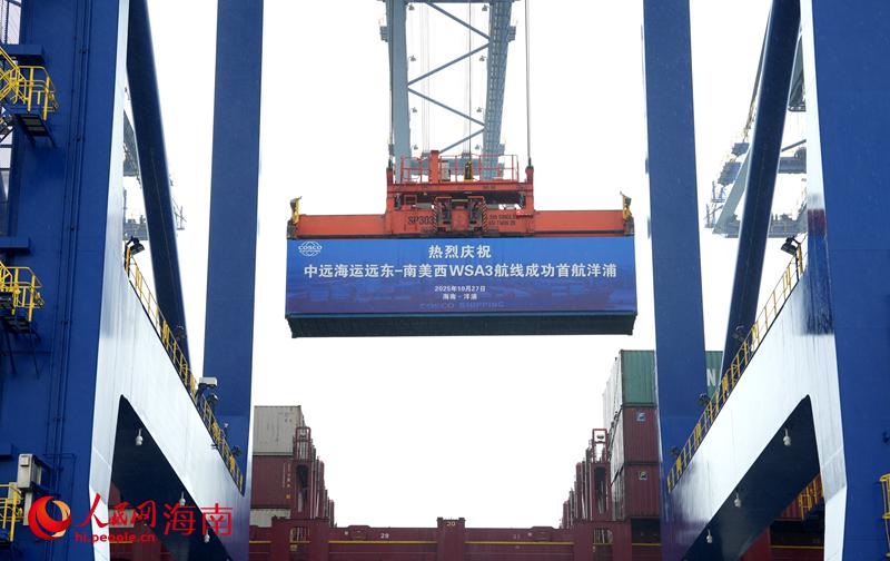 中遠海運遠東-南美西航線洋浦首航。人民網記者 符武平攝 (2) - 副本
