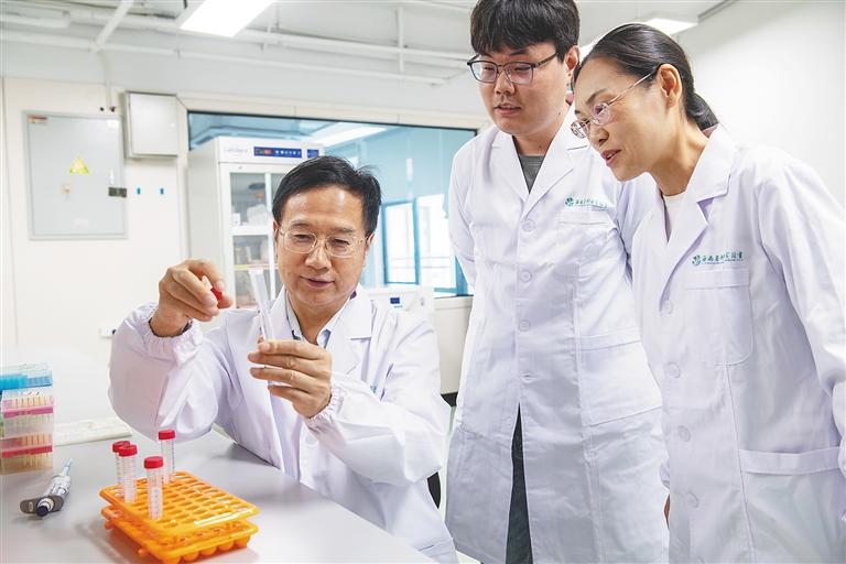 近日,在三亚崖州湾科技城高新区的海南省种业实验室,科研人员在做研究。海南日报全媒体记者 袁琛 摄
