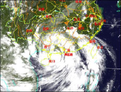 第6号台风 派比安 在广东登陆 最大风力12级